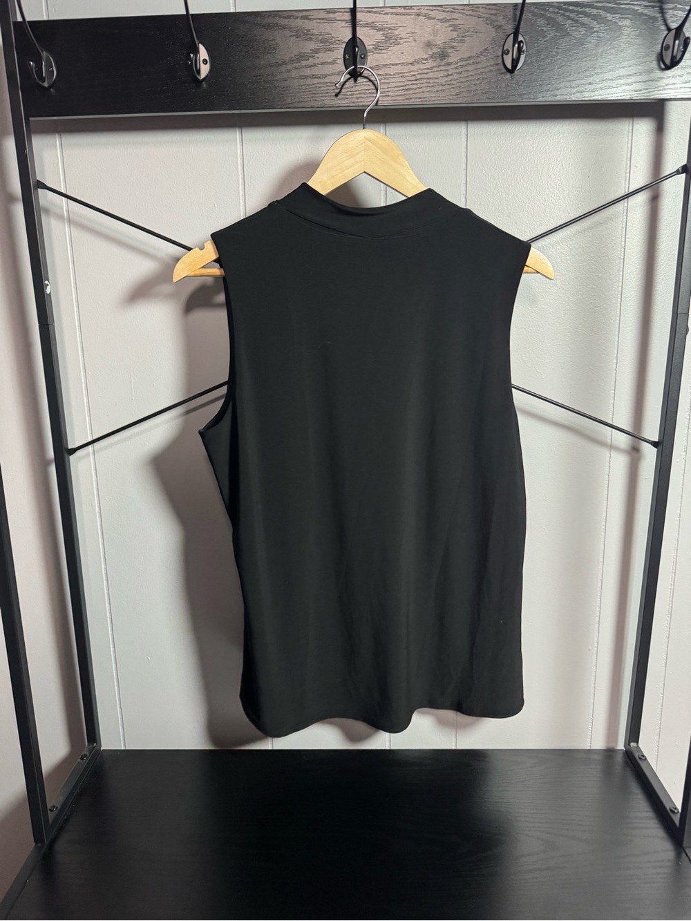 White House Black Market Black Mock Neck Sleeveless Tank